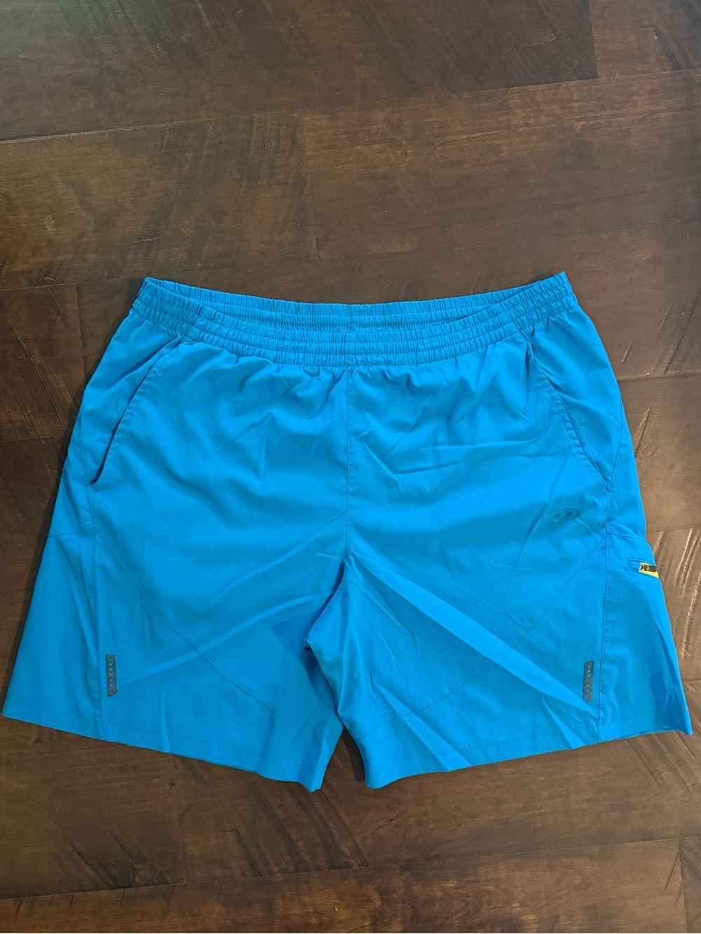 Pro Player Men’s Athletic Running Shorts Blue Lined Zip Pocket Size Large